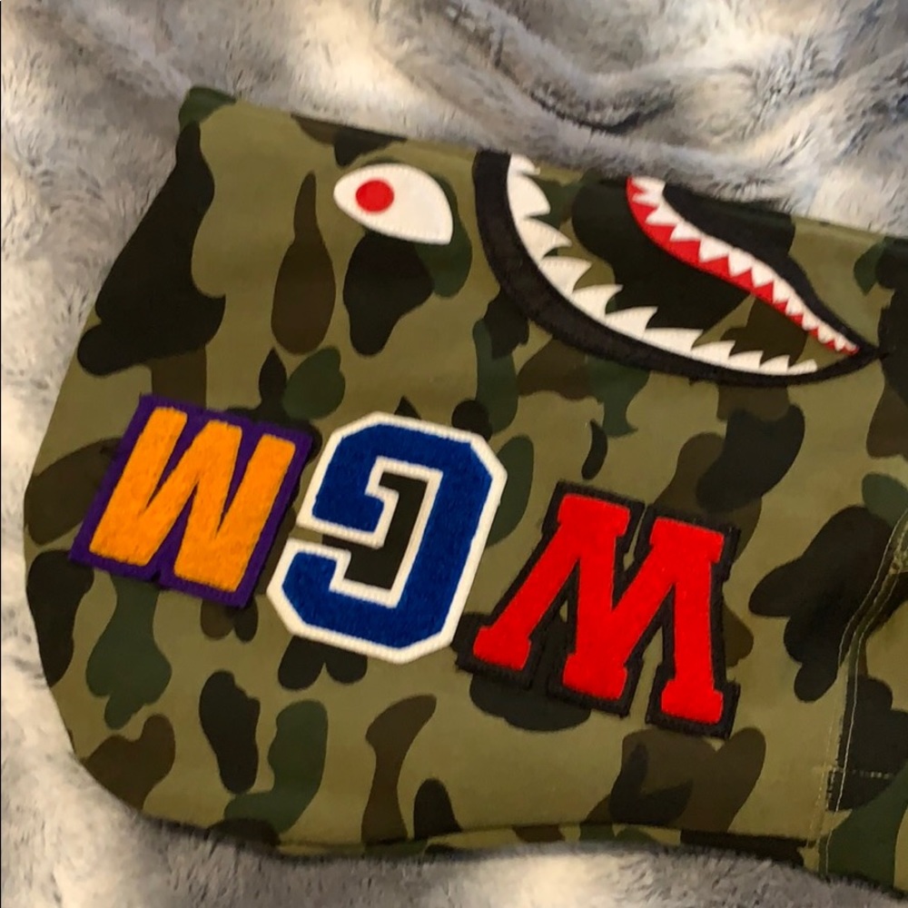 Bape Green camo zip up hoodie - Picture 6 of 8